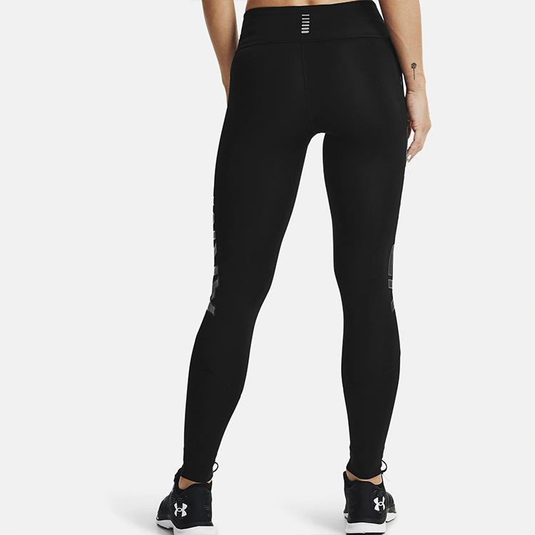 Under Armour Женские эластичные обтягивающие спортивные брюки Qualifier Ignight Coldgear с логотипом Side Letter, черные 1356212-001