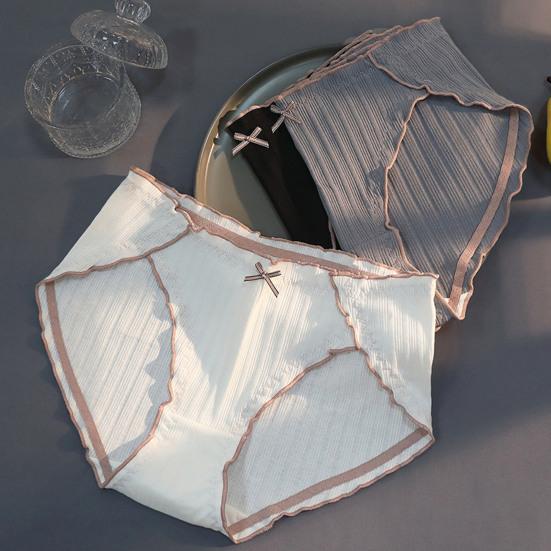 Cotton Briefs Breathable Ruffle Bowknot Decor Panties Women Accessory