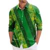Мужская весенняя повседневная свободная рубашка с длинным рукавом с принтом Мужская рубашка