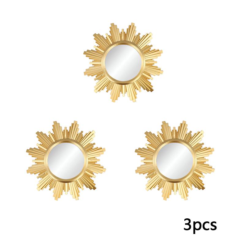 1PC/3PC Nordic Background Living Room Wall Decor Спальня Золотое Подвесное Зеркало Круглое Настенное Зеркало