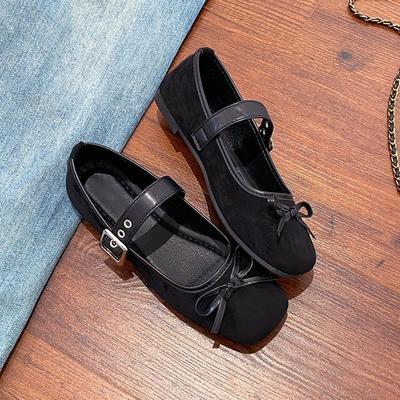 Женские туфли-лодочки с квадратным носком и плоской подошвой, новые весенне-летние, французский ретро-стиль, модные, универсальные, с неглубоким вырезом и бантом