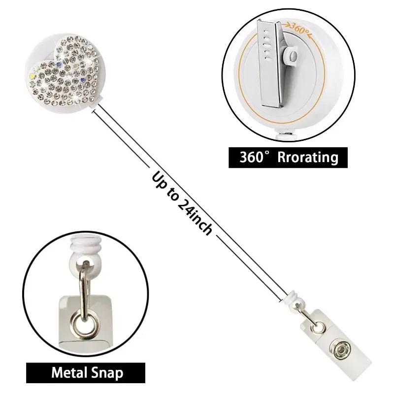 1 шт. выдвижной модный милый красный сердечный значок медсестры, держатель для бейджа, держатель для удостоверения личности врача, брелок для ключей, канцелярские принадлежности