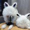 New Rabbit Ear Plush Hat Women's Winter New Warm Pullover Hat Cute Bag Head Ear Hat