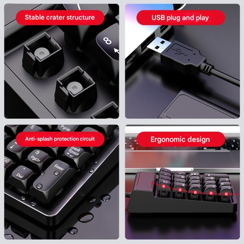Эргономичная USB-цифровая клавиатура с 19 клавишами и быстрым откликом для бухгалтерии и программирования
