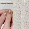 2025 Autumn/Winter Retro Gold Foil Nail Art Stickers: Embossed Floral Branches & Jade Leaves Accessories