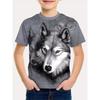Children's Clothing Boys Tshirt Short Sleeve Cool 3D Wolf Print Kids Summer Clothes Stylish Streetwear Round Neck Girl Clothes