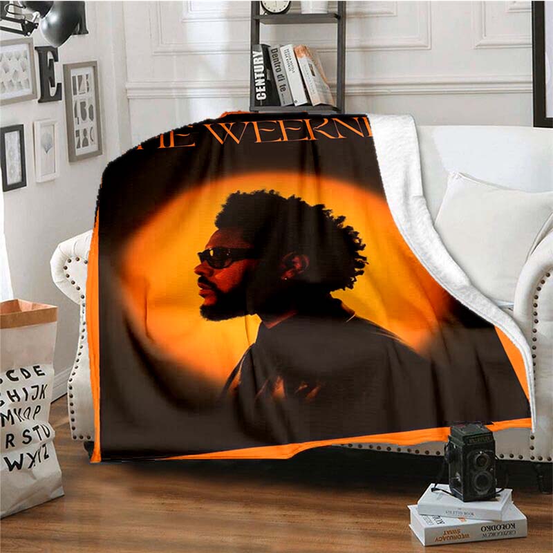 The customizable T-The Weeknd flannel soft blanket is suitable for home, bedroom, bed, sofa, travel, and children's use.