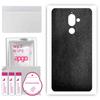 apgo Protective Skin Sticker for the Back Compatible with Nokia 7 Plus, Wrap Film, Foil, Vinyl - Pattern Black Leather