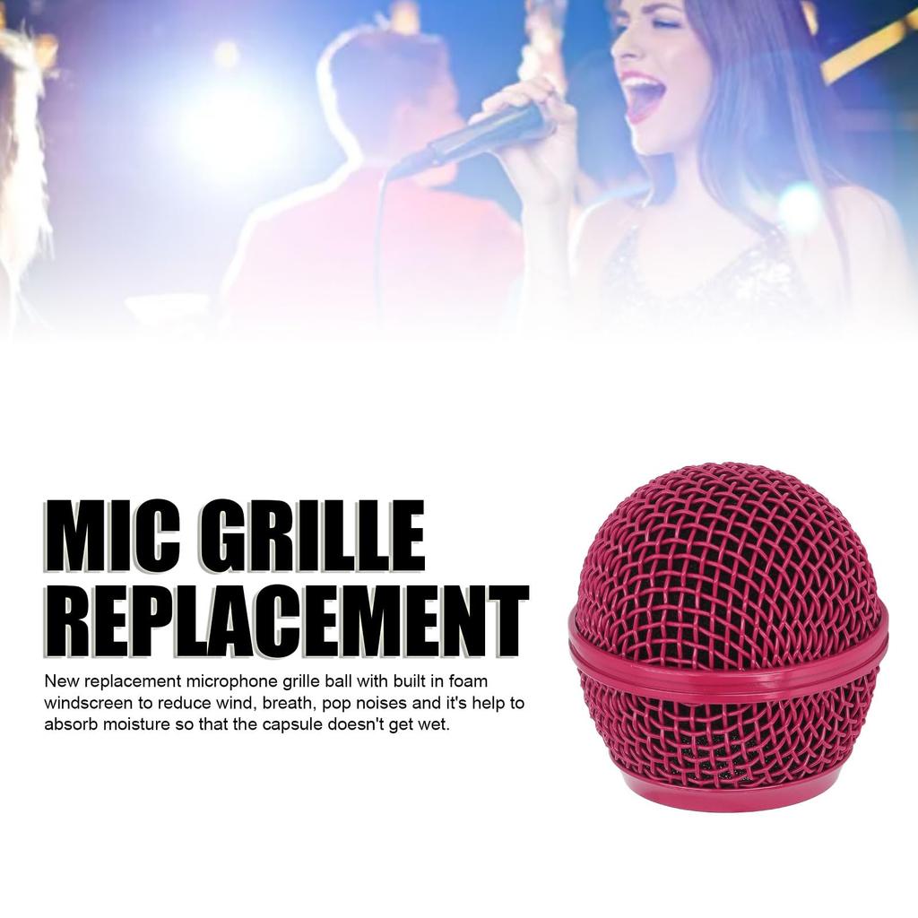 Microphone Grill Ball Grill Mic Replacement Ball Head Steel Mesh Microphone Grill Head for SM58S SM58LC BETA58 BETA58A SA M30 SV100 UT2 PGX24 SLX4