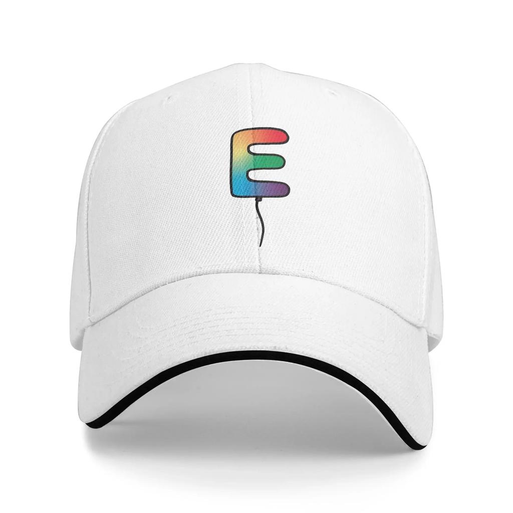 E Letter Baseball Cap Colorfull Cartoon Balloon Tennis Skate Sun-Proof Trucker Hat Men Women Fitted Retro Print Baseball Caps