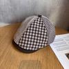 Однотонный Берет в Клетку Винтажный Женский Регулируемый Размер Защита от Солнца Все Сезоны