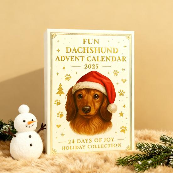 Рождественский адвент-календарь «Такса» 2025 24 дня обратного отсчета Акриловые украшения «Такса» Милый праздничный декор для любителей собак Памятные сувениры