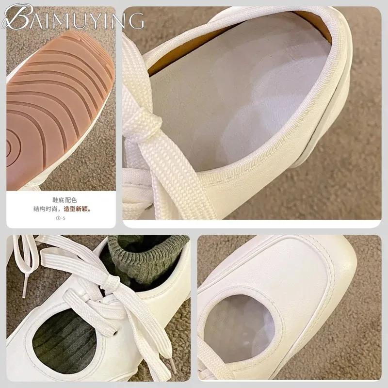 Fashion Flats Casual Shoes Women Sneakers Sandals Mary Jane Soft Leather Loafers Ballet 2025 Trend Brand Elegant Dress Lace Up Comfort