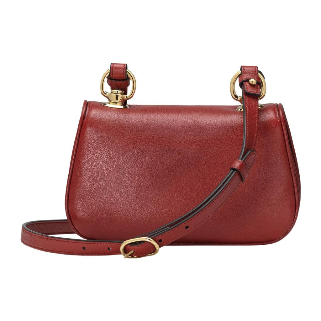 Gucci Blondie Gold Logo Detachable Shoulder Strap Runway Leather Mini Handbag Crossbody Women handbag Deep-Red 698643-UXXAG-6170