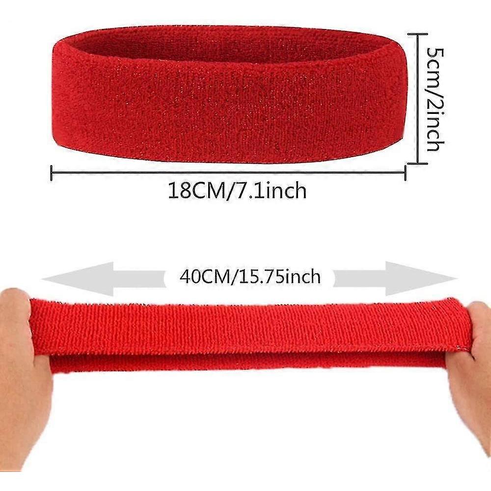 10 Pieces Sports Headband For Men And Women, Sweatband, Elastic Hair Band Non Slip Moisture Wicking Cotton Headband For Sports