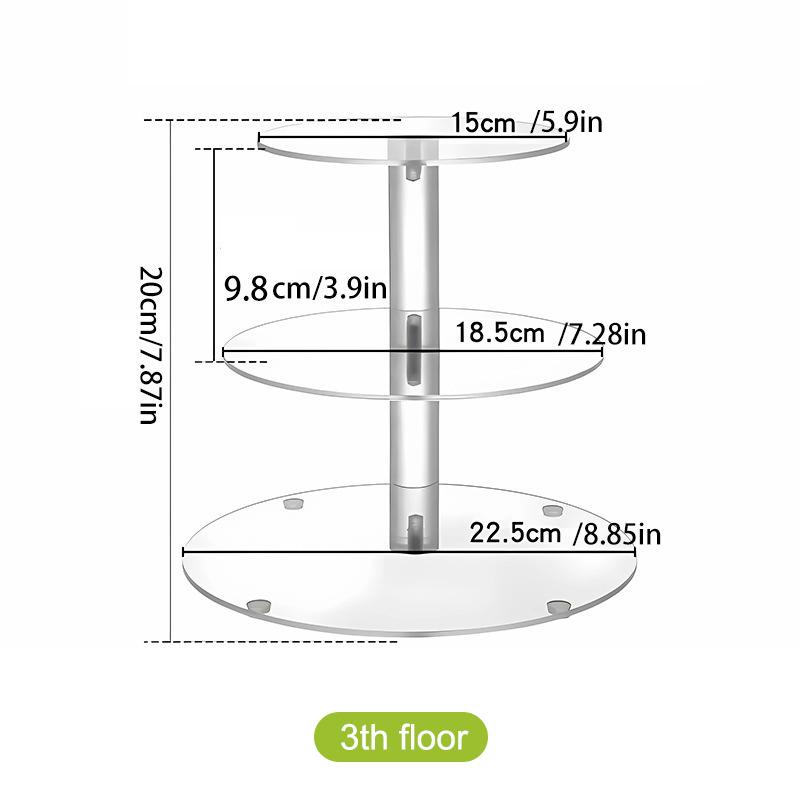 3/4/5-ярусная акриловая круглая подставка для кексов, прозрачная подставка-держатель для кексов на день рождения, дисплей для десертов для свадьбы, дня рождения, рождественской вечеринки