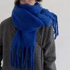 Winter Scarf Tassels Fluffy Scarf Solid Color Soft Shawl Women Luxury Autumn Winter Scarf Thickened Warm Shawl Classic