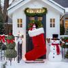 Yousheng Christmas Snowman Topiary Artificial Snowman Shaped Topiary Tree Pot with Red Bow Santa Hat for Indoor Outdoor Home Porch Yard Holiday Decor