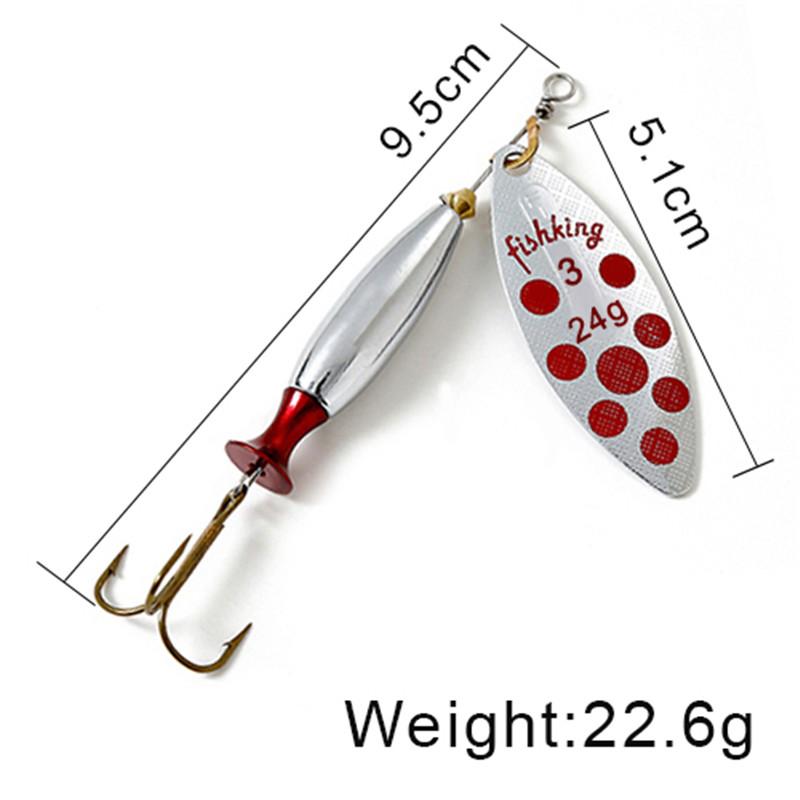 FISH KING Spinner Bait Long Cast 18 г 24 г Ложка Приманки Щука Металлическая рыболовная приманка Окунь Жесткая приманка Con Ganci