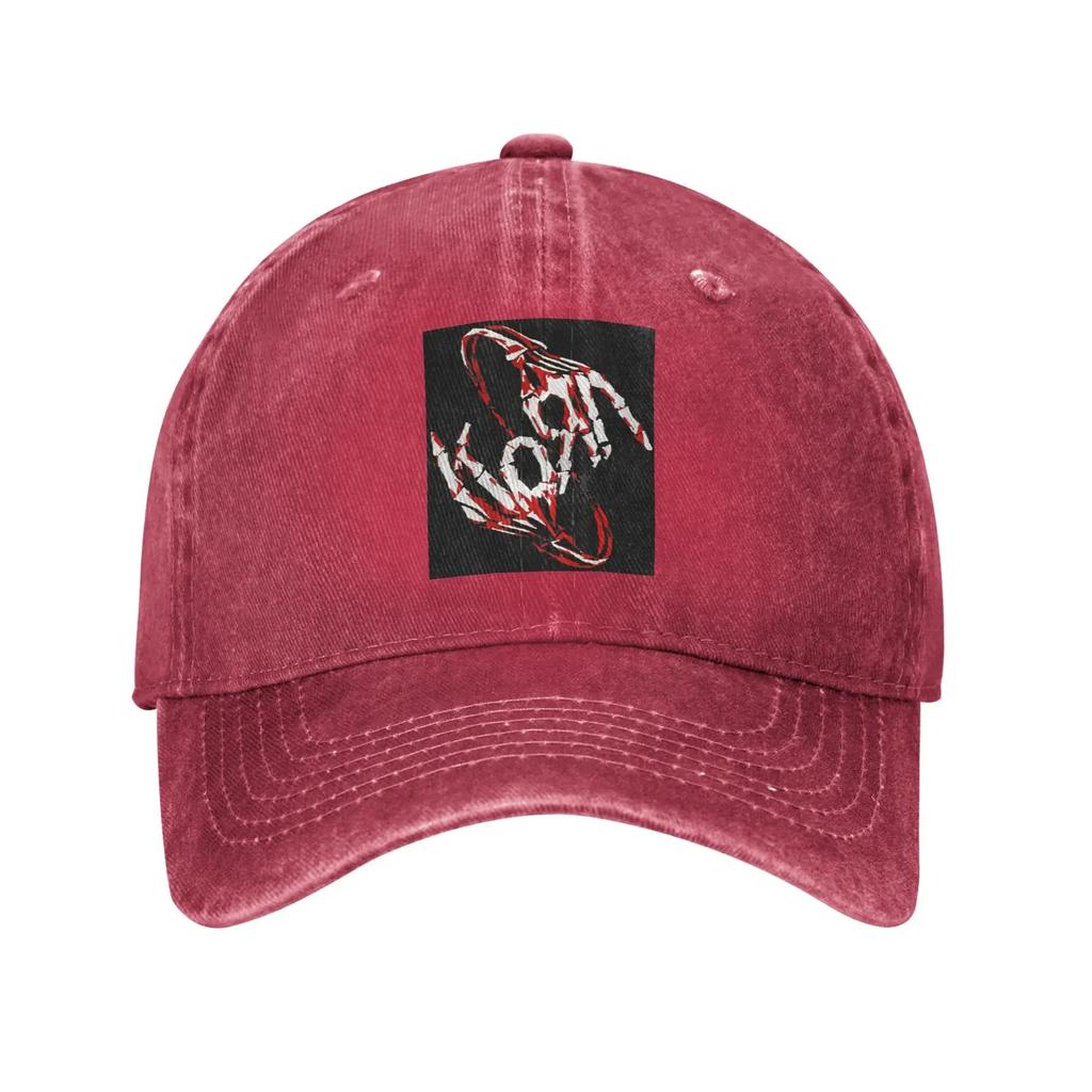 Korn Rock Band Logo Washed Denim Cap Casual Baseball Caps Adjustable Hat Summer Unisex Baseball Hats