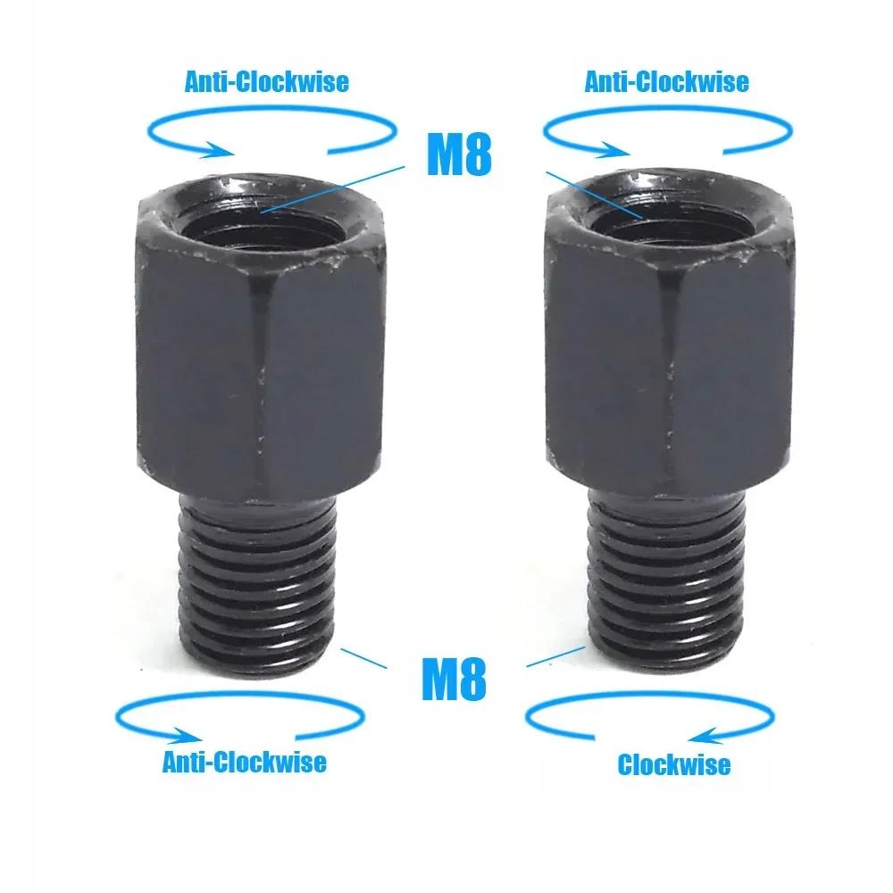 Винт для конверсии мотоциклетного зеркала M8 M10 Пара Черный 10 мм 8 мм Болт для конверсии зеркал заднего вида По часовой стрелке Универсальная модифицированная деталь
