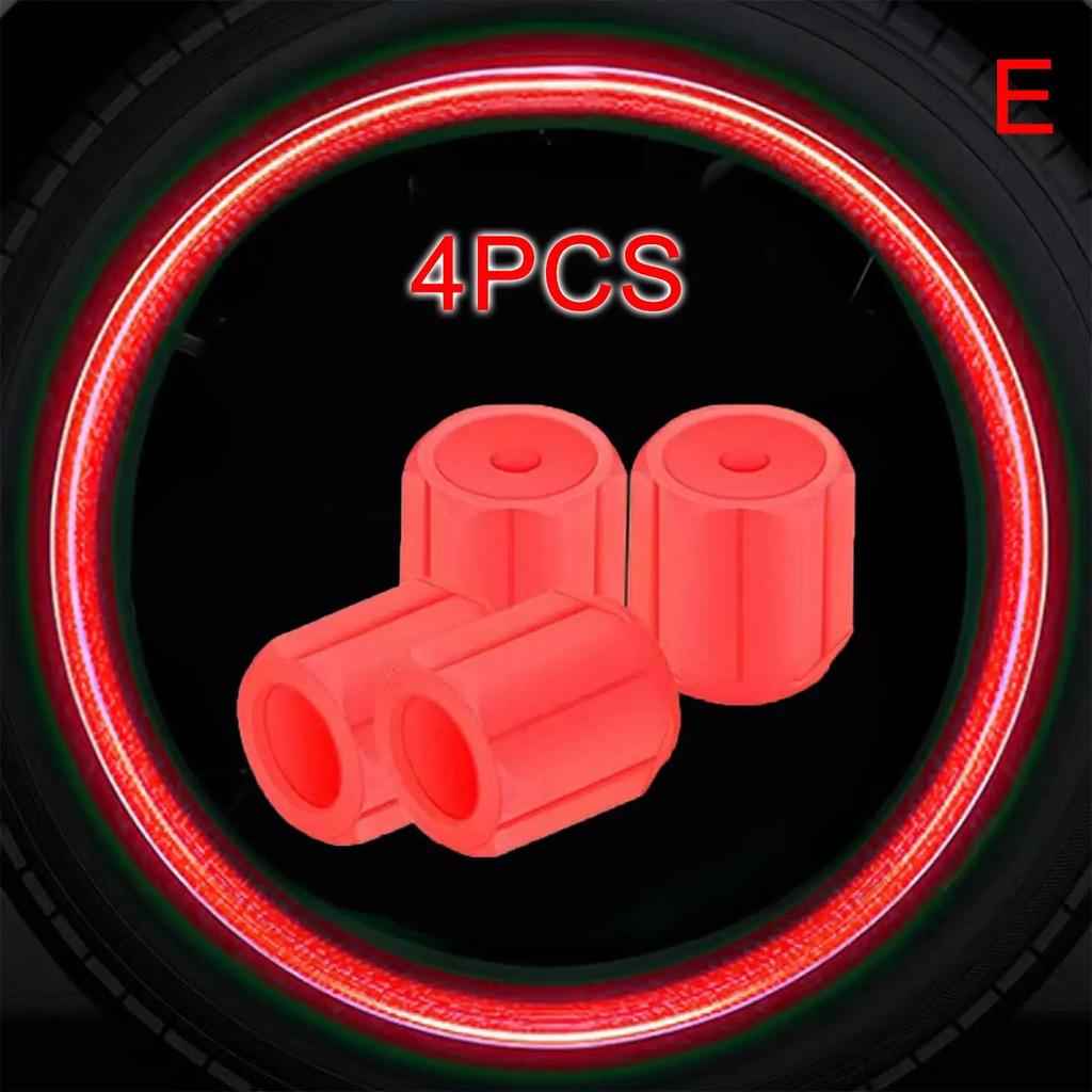 Luminous Tire Valve Caps 5 Colors Car Motorcycle Glowing Car Hub Valve Cover Accessories Tire Styling Wheel Auto 4-16Pcs To C1G0
