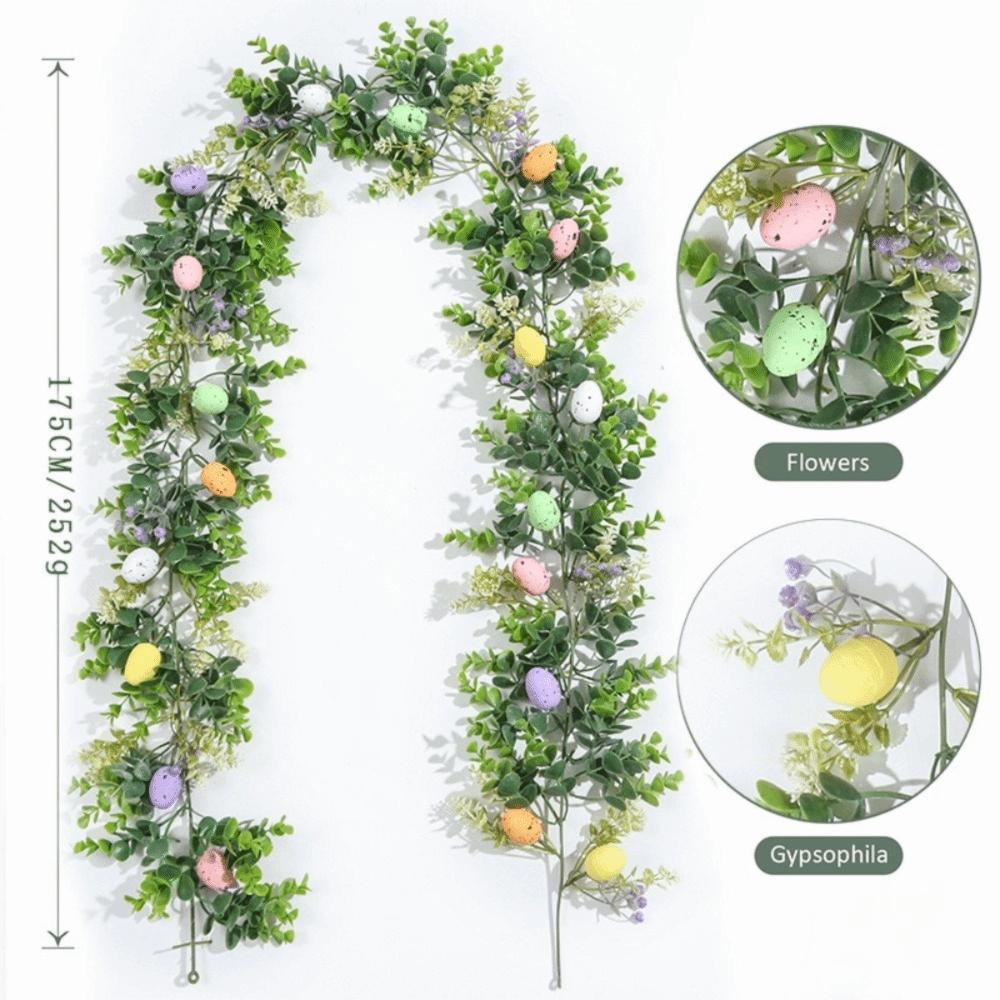 Artificial Easter Egg Garland with Egg Carrot Wreath Creative Spring Vine Flower  Easter Decoration