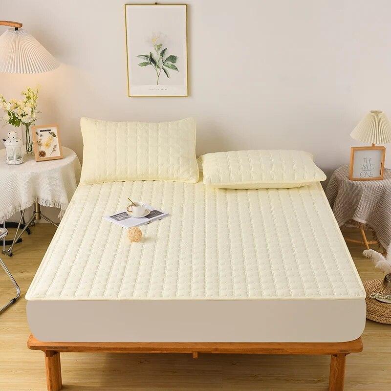 Водонепроницаемый утолщенный наматрасник, антибактериальный защитный чехол для матраса с эластичной лентой, стеганая простыня, покрывало на кровать