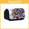 Titan Attack On  Anime Pattern Student Double Layer Flip Cover Stationery Bag