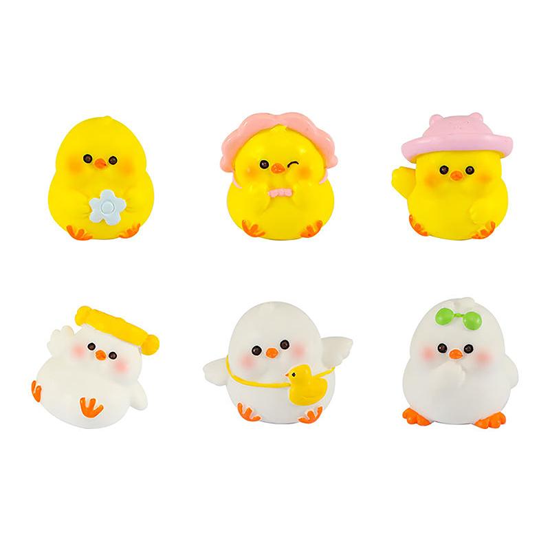 Миниатюрные фигурки, милые желтые цыплята, животные, микро-ландшафтные украшения для украшения дома, декор комнаты, настольные аксессуары