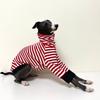 Red Striped High-Neck Spring T-Shirt for Mid Dog Elastic Cotton Long Sleeves Coat for Italy Greyhound Wellington Soft Pajamas
