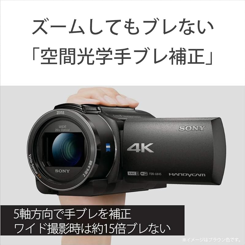 SONY 4K Video Camera Handycam FDR-AX45 (2018 Model) Black Built-in Memory 64GB 20x Optical Zoom Spatial Optical Image Stabilization FDR-AX45 B