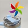 Colorful Rotating Windmill Silicone Straw Caps Removable Dust-proof Cover For Cup Fun Drink Enhancers Accessories