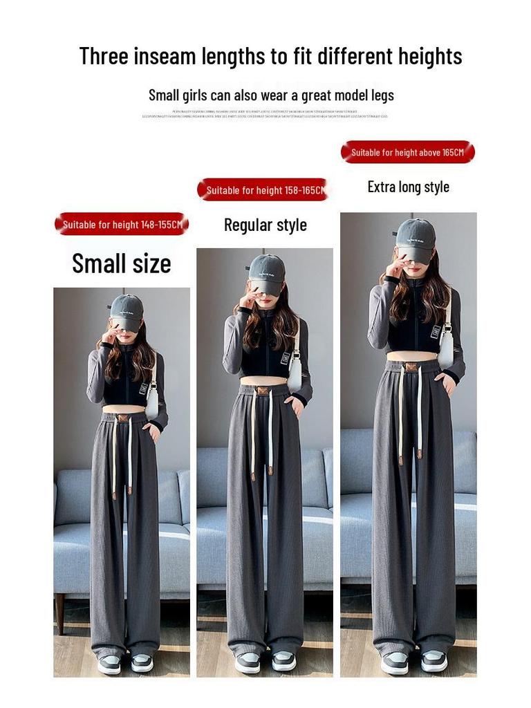 Autumn Women's High-Waisted Flowy Wide-Leg Knit Pants