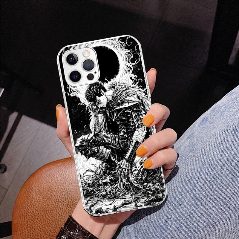 Черно-белый Чехол для телефона G-Guts B-Berserks Для iPhone 13 12 Mini 11 Pro Max XS XR X SE 7 8 Plus 5S 5 6S 6 Подарок Печатная Крышка Fundas