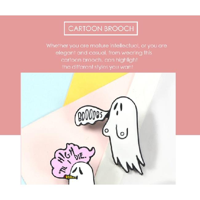 Милая эмалированная булавка для курения Boo Ghost, брошь с героями мультфильмов для женщин и мужчин, джинсовые куртки, булавки для лацканов, значки на рюкзак, детские модные украшения