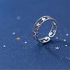 Новые изысканные двухслойные полые звезды из стерлингового серебра 925 пробы, ювелирные изделия, темпераментные, милые, индивидуальные открывающиеся кольца TYB12