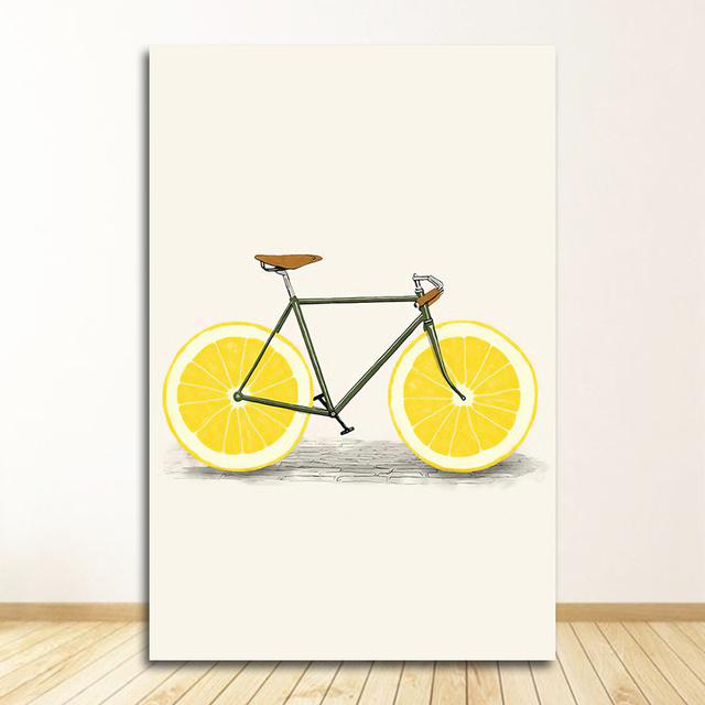 Декор Nordic S минималистичные настенные художественные картины абстрактные модные велосипедные лимонно-оранжевые фрукты с принтом холст картины кухня