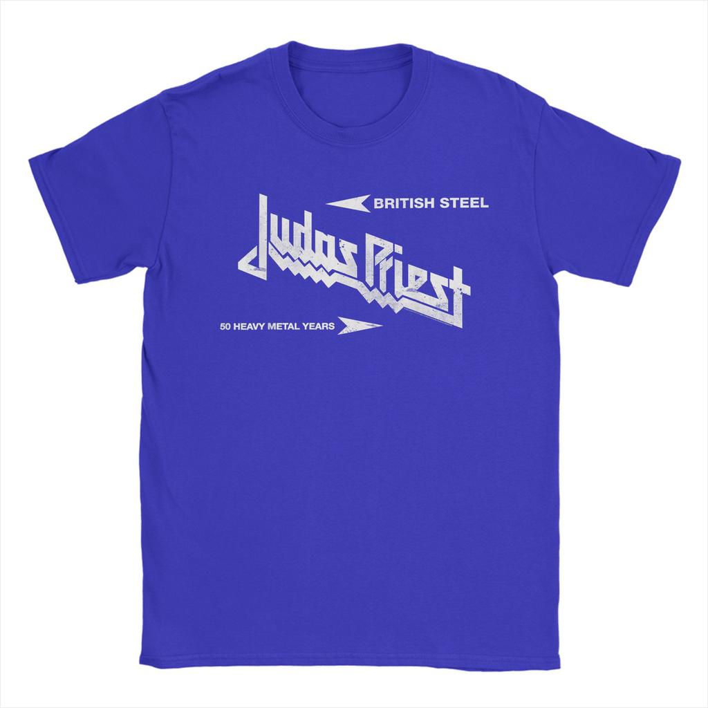 Новинка Футболка Judas Priest British Steel Asphalt Мужская Футболки с круглым вырезом Музыка группы Футболки с коротким рукавом 4XL 5XL 6XL Одежда