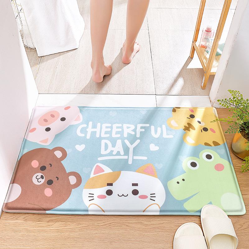 Cartoon Animal Bath Mat Diatom Mud Carpets Non Slip Shower Room Entrance Floor Foot Mats Home Toilet Kitchen Indoor Decor Rug