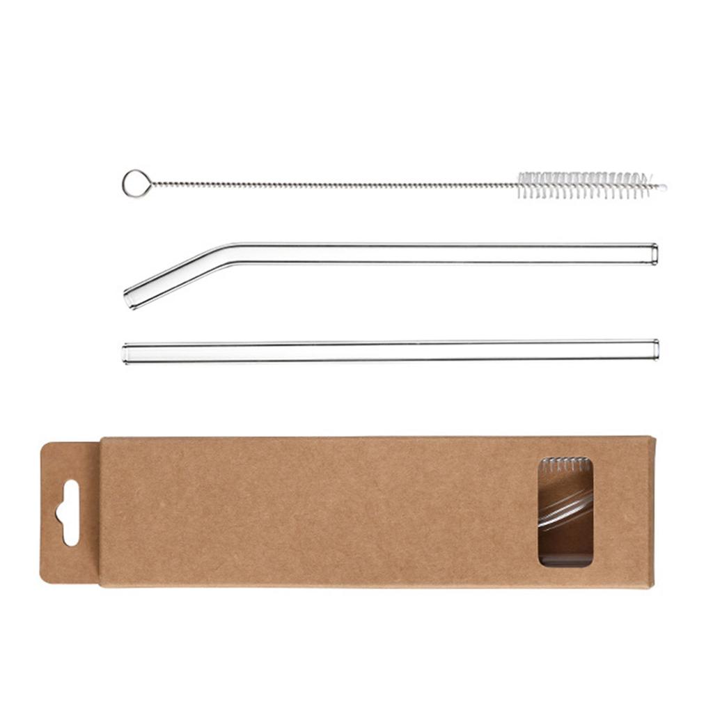 Набор прочных стеклянных трубочек для питья. Модный набор щеток для стеклянных трубочек для питья, позволяющий сократить количество пластиковых отходов в повседневной жизни.