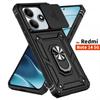 Чехол для Xiaomi Redmi Note 14 5G Чехол Броня Слайдер Защита объектива камеры Задняя крышка для Redmy Note14 Ударопрочный Кольцо-подставка Funda
