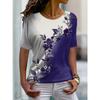 Женская футболка с коротким рукавом, с 3D-цветами, контрастным принтом, свободная и повседневная, мягкая, удобная и дышащая, для улицы