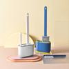Wall Mounted Toilet Brush 2 In 1 Toilet Brush Water Leak Proof with Base Silicone Toilet Brush Holder Toilet Cleaning Brush