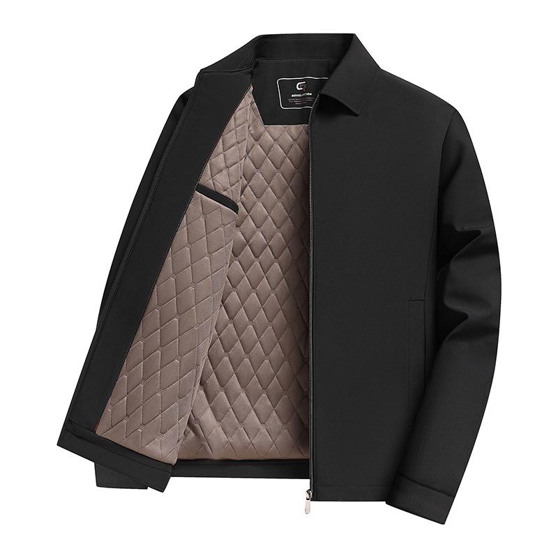 Мужская зимняя куртка с шерстяной подкладкой, Business Casual для среднего и пожилого возраста, Утепленная для тепла