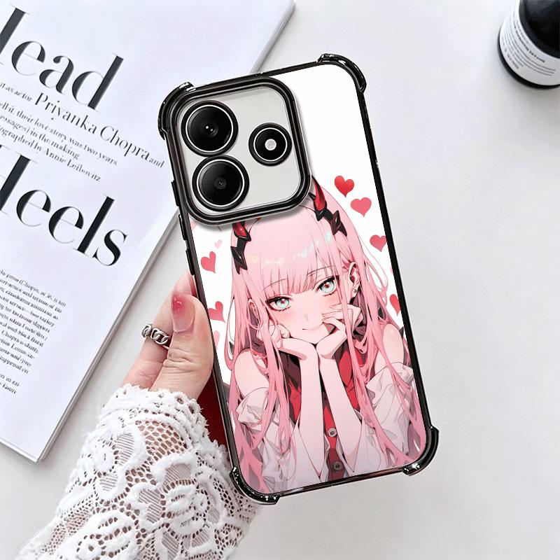Zero Two 02 Кавайный Милый Покрытие Чехол Для Телефона Для Xiaomi Redmi Note 14 15 Pro Plus 13 12 11 11S 11T 10 9S 9 5G Противоударный Подушка Безопасности Co