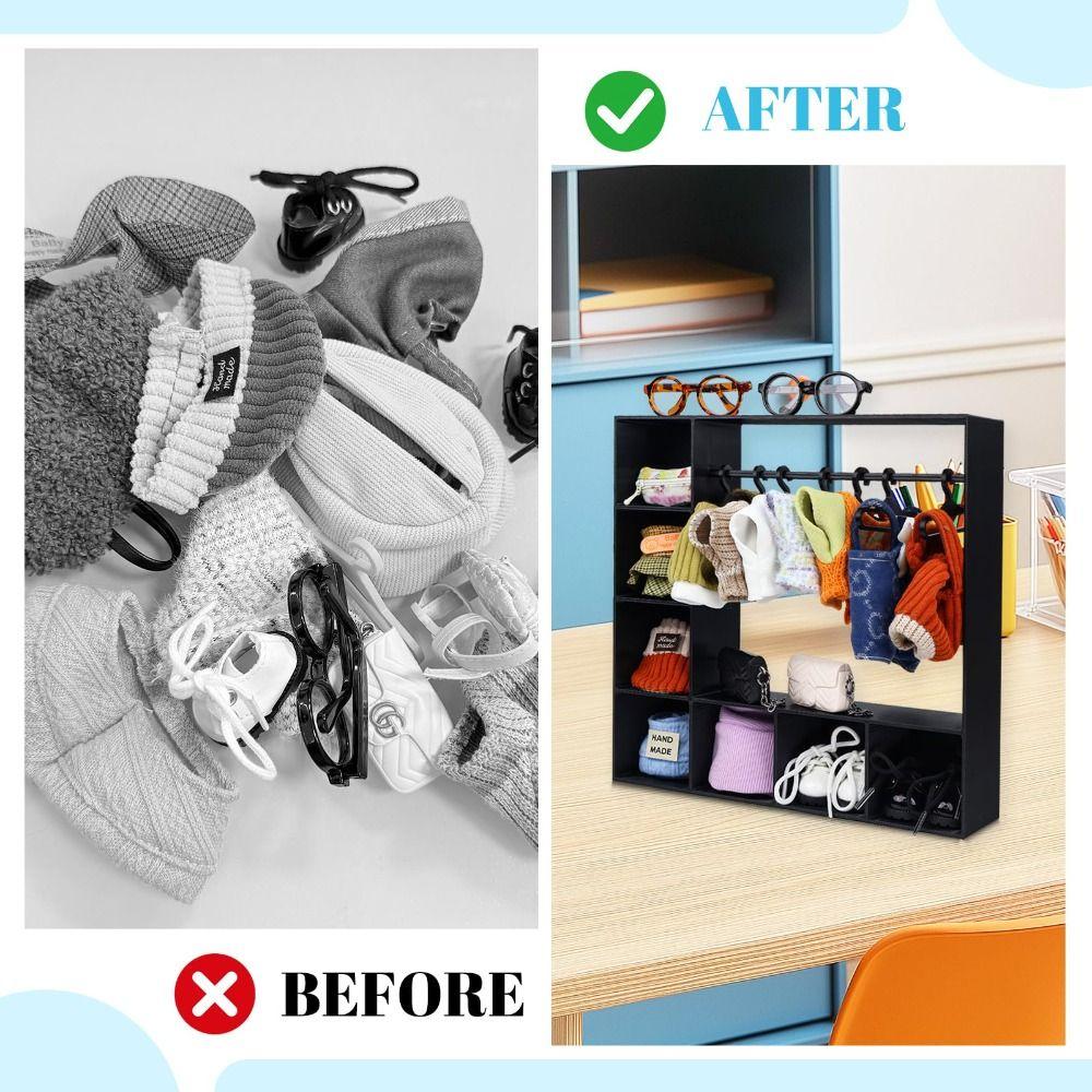 New Large Capacity Doll Clothes Closet with 10 Hangers Cute Doll Wardrobe Durable Portable Doll Accessories for Doll Clothes