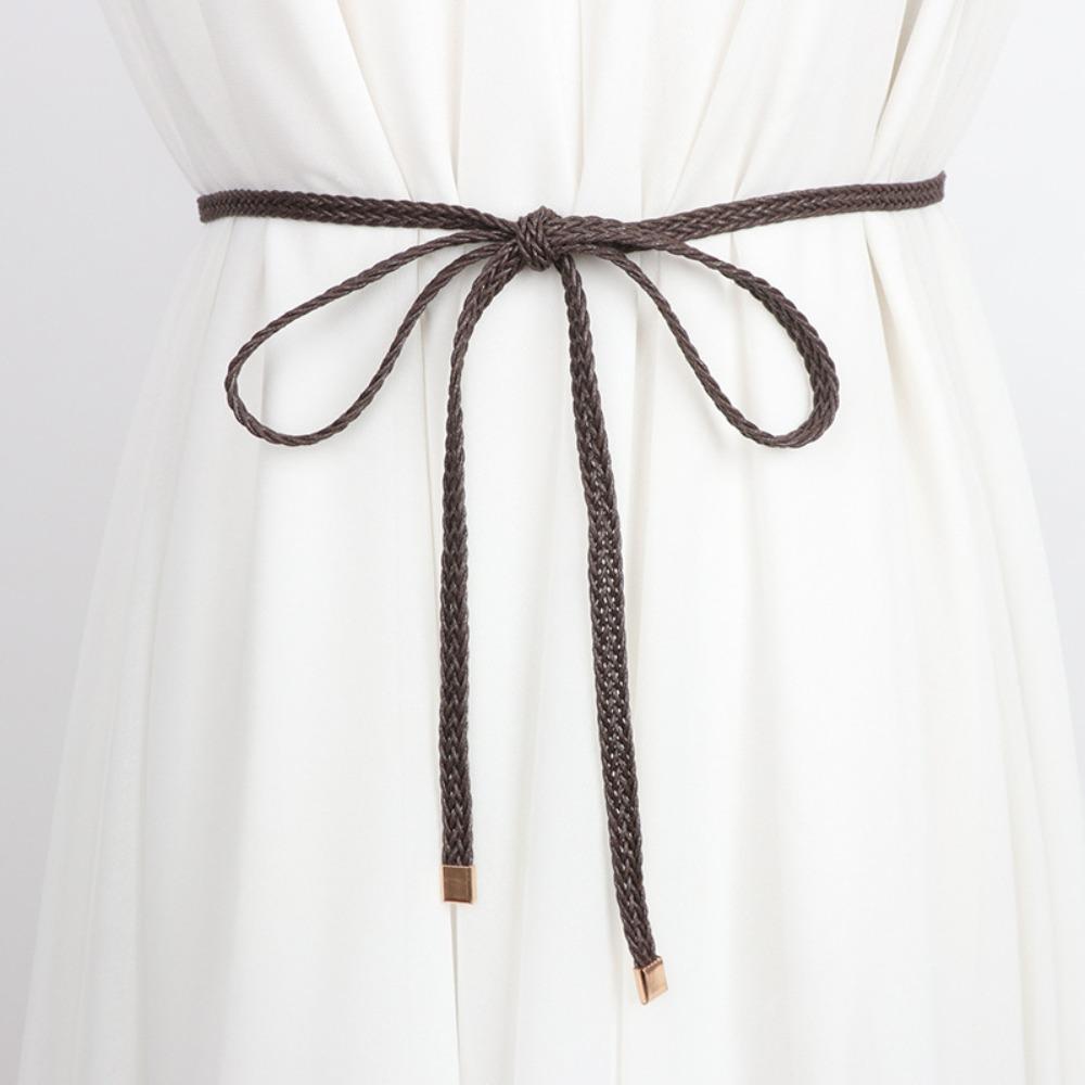 Weave Dress Slim Belt Solid Color Sweater Strap Fashion Waist Closing Decorative Female