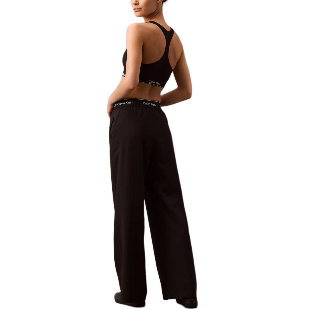 Calvin Klein Простые широкие дышащие удобные трикотажные спортивные брюки с высокой талией женские плавки черного цвета 404F606-001