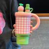 Large Capacity Insulated Stainless Steel Tumbler With Straw Lid Women Double Drink Design Vacuum Cup 316 Inner Liner